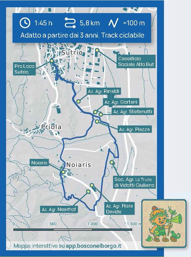 Mappa Anello Fondovalle Sutrio 1 – Il percorso dello sbilf in fattoria Mappa Anello Fondovalle Sutrio 1 - Il percorso dello sbilf in fattoria