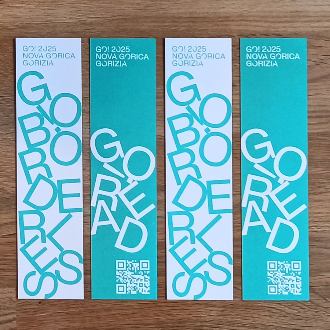 Segnalibri di GO! 2025 4 segnalibri di GO! 2025 Nova Gorica Gorizia Capitale Europea della Cultura