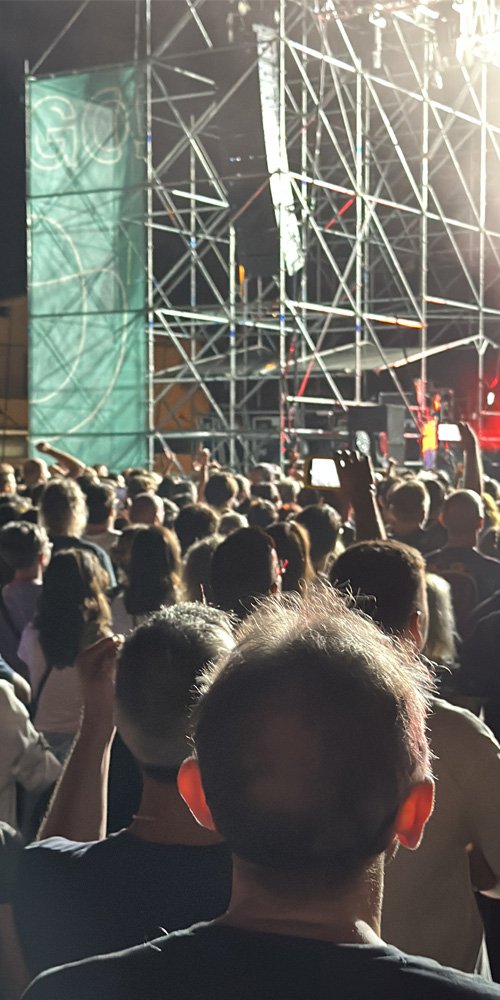 Creaa Progetti: GECT GO Foto del pubblico rivolto verso il palco del concerto degli Editors