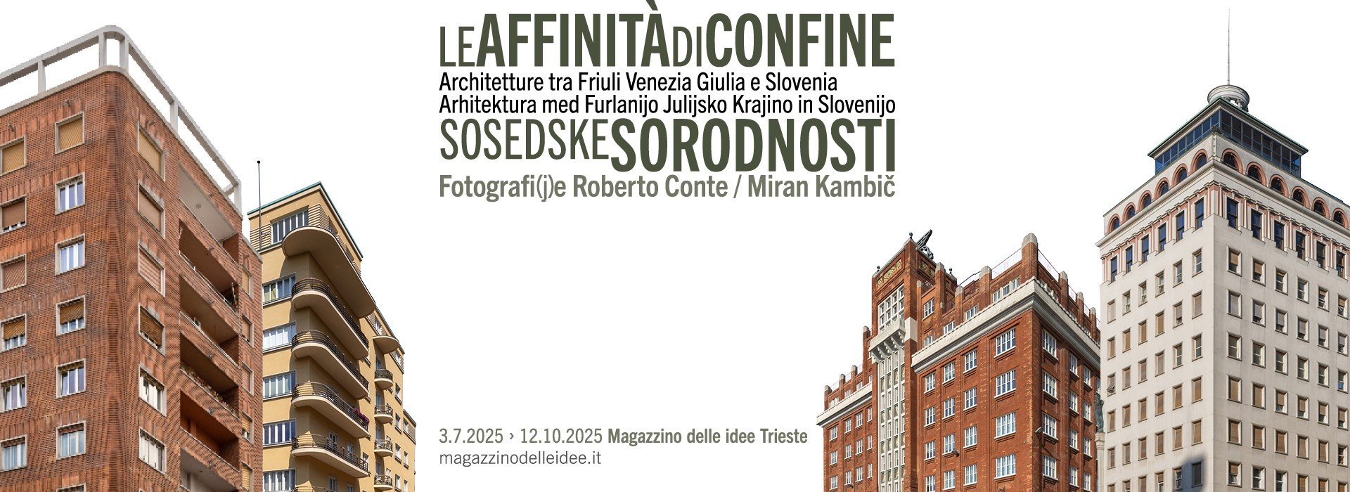 locandina di Le affinità di confine - Architetture tra Friuli-Venezia Giulia e Slovenia